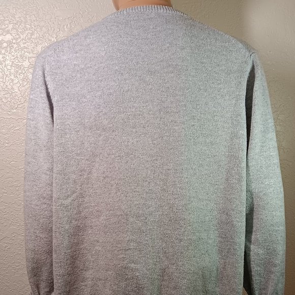 V NECK MIDWEIGHT SWEATER - XXL - LIGHT GREY - Picture 2 of 3